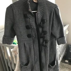 Grey Cardigan Sweater. Size Large